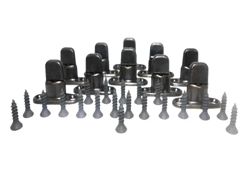 10 Pk Black + Screws Marine Boat Canvas Sail Twist Tie Connector Fastener 1