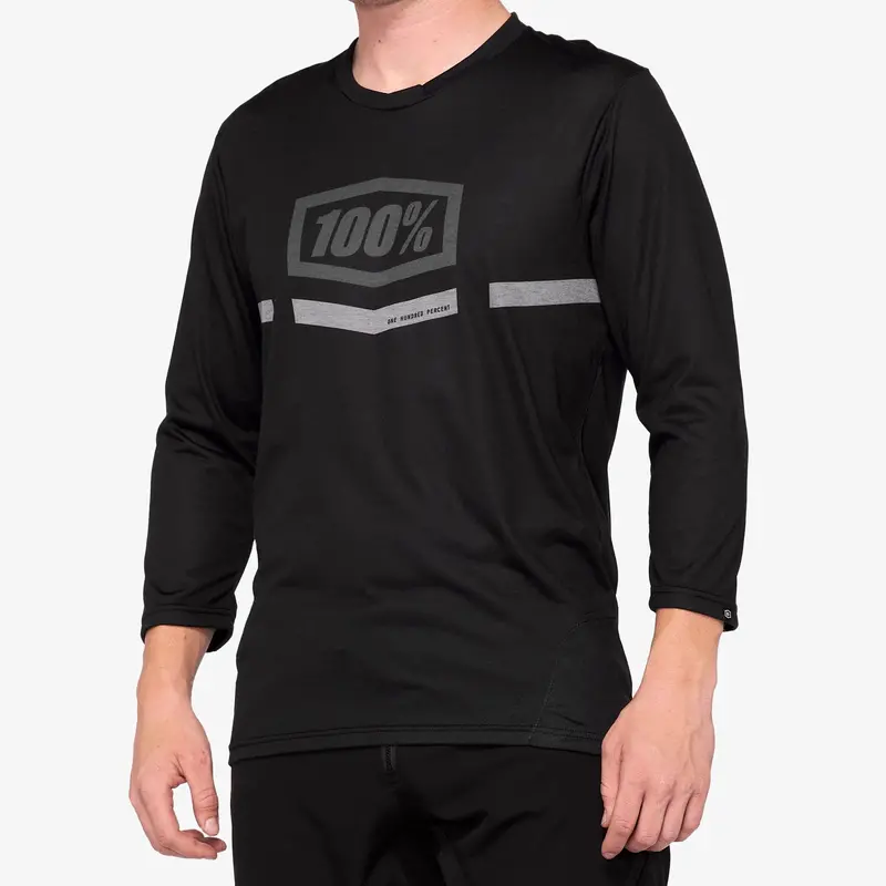 100% Airmatic 3/4 Sleeve Mtb Jersey - Black 1