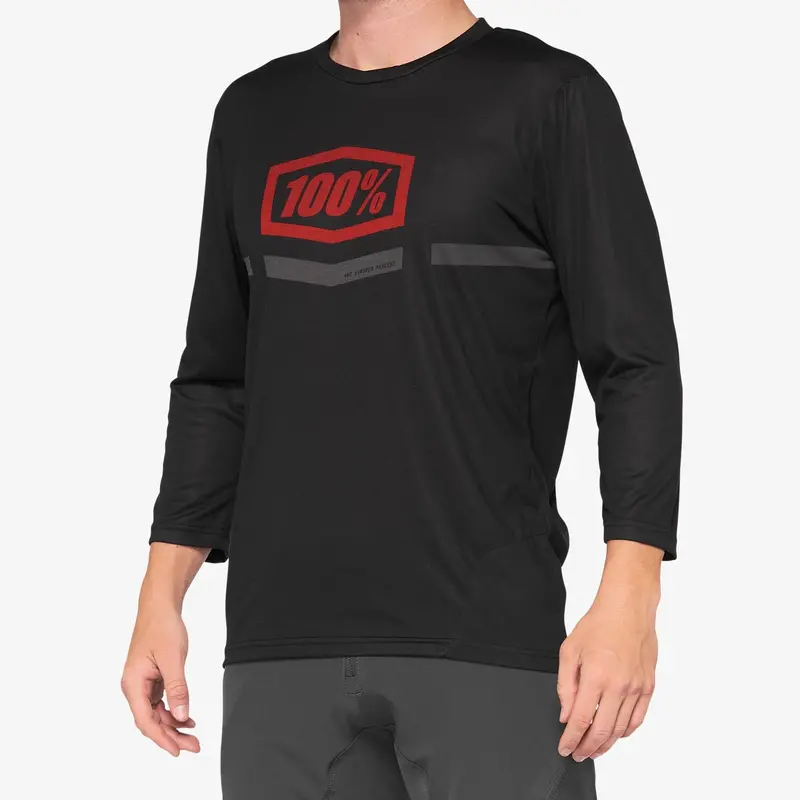 100% Airmatic 3/4 Sleeve Mtb Jersey - Black-Red 1