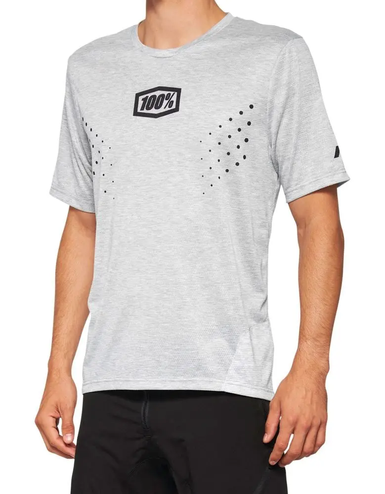 100% Airmatic Mesh Short Sleeve Mtb Jersey - Gray 1