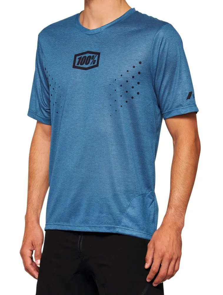 100% Airmatic Mesh Short Sleeve Mtb Jersey - Slate Blue 1