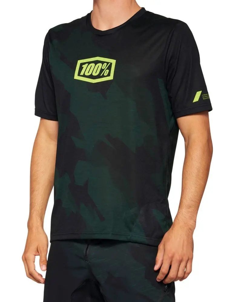 100% Airmatic Short Sleeve Mtb Jersey - Black Camo 1