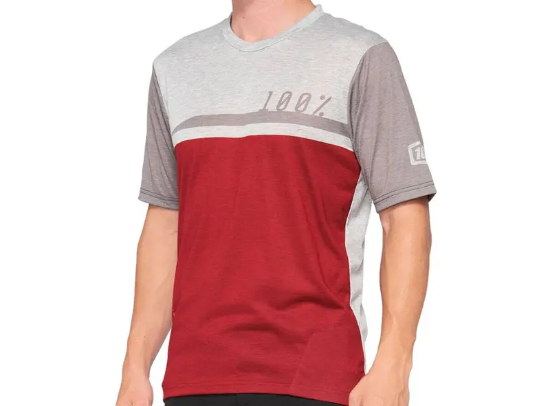 100% Airmatic Short Sleeve Mtb Jersey - Cherry-Gray 1