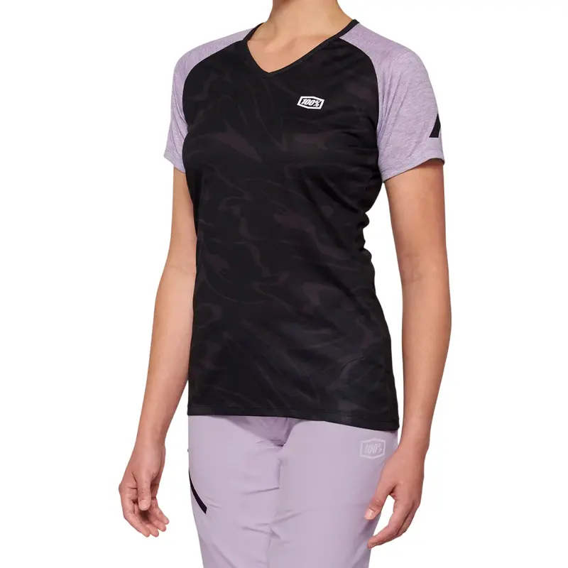 100% Airmatic Short Sleeve Mtb Jersey - Womens - Black-Lavender 1