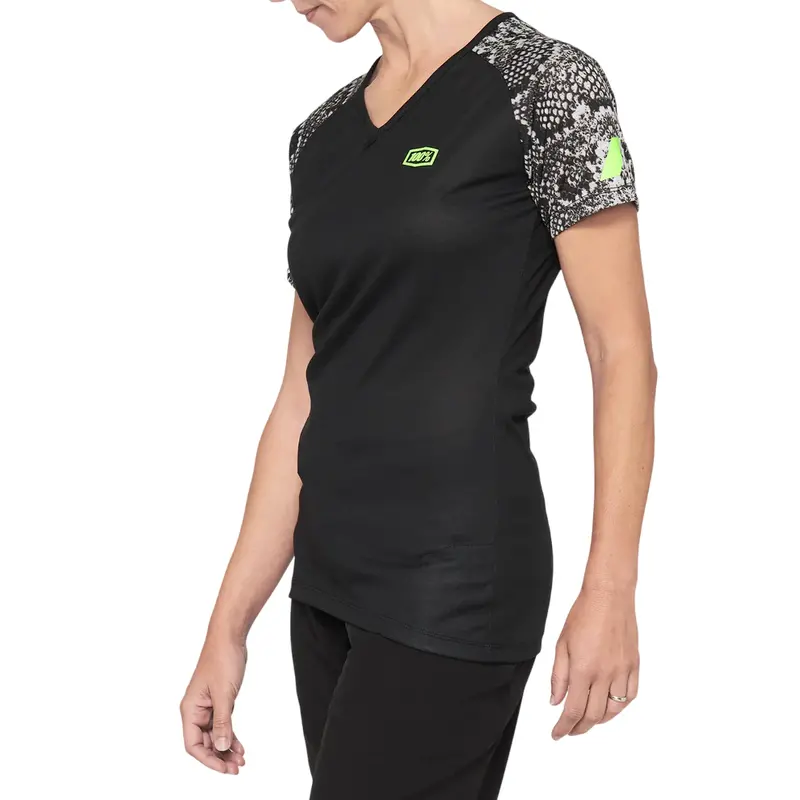 100% Airmatic Short Sleeve Mtb Jersey - Womens - Black-Python 2