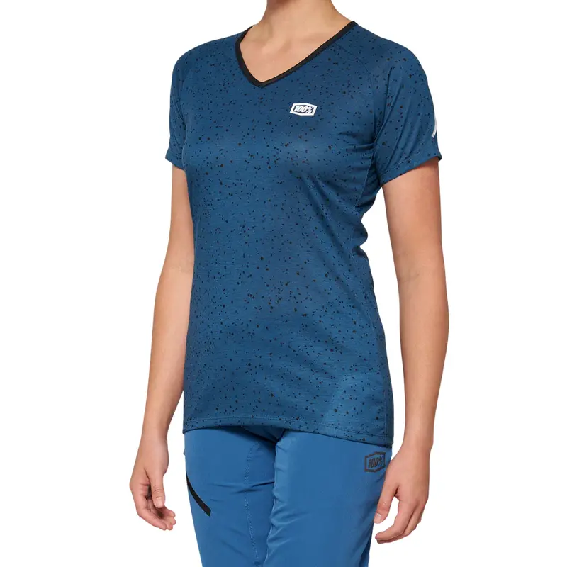 100% Airmatic Short Sleeve Mtb Jersey - Womens - Slate Blue 1