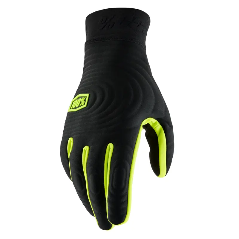 100% Brisker Xtreme Glove - Black-Fluo Yellow 1