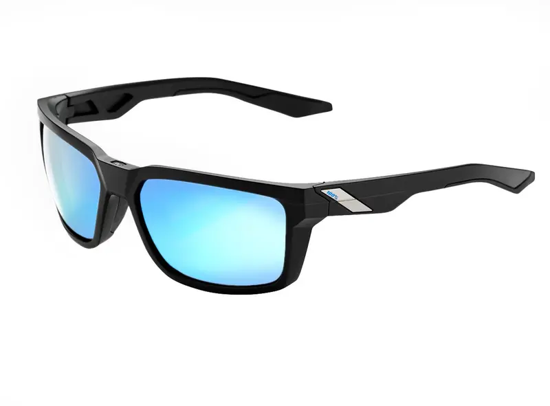 100% Daze - Matte Black Casual Sunglasses - Hiper Blue Multilayer Mirror Lens 1