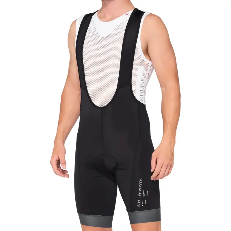 100% Exceeda Bib Short - Black-Charcoal 1