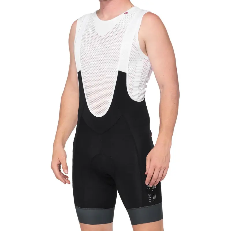 100% Exceeda Bib Shorts - Black-Charcoal 1
