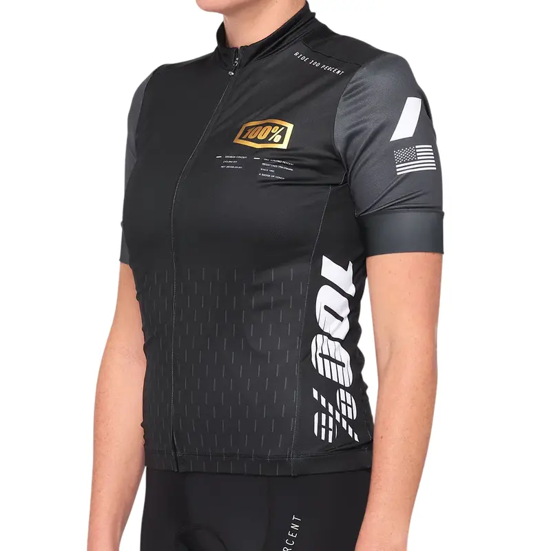 100% Exceeda Short Sleeve Mtb Jersey - Womens - Black-Charcoal 1