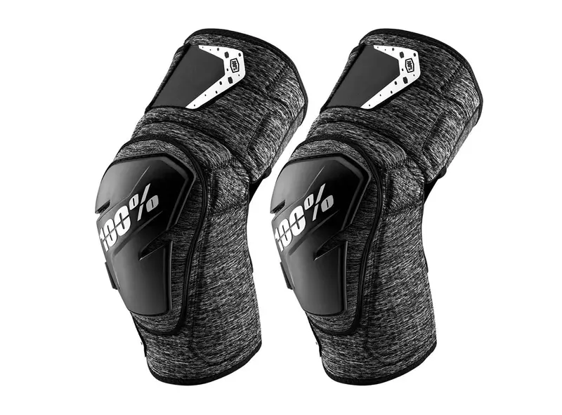 100% Fortis Knee Guard - Gray Heather-Black 1