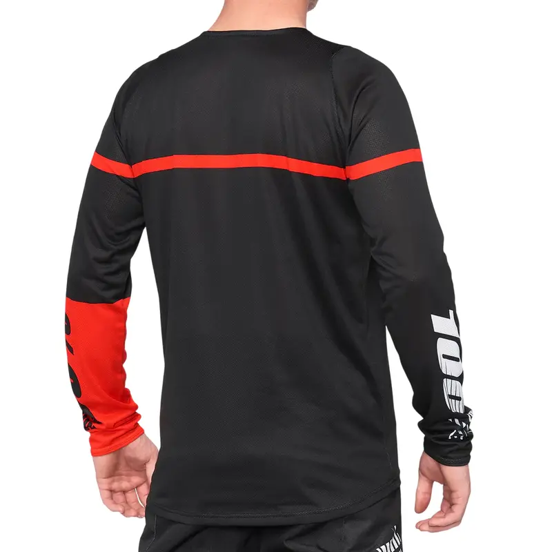 100% R-Core Long Sleeve Mtb Jersey - Black-Red 2