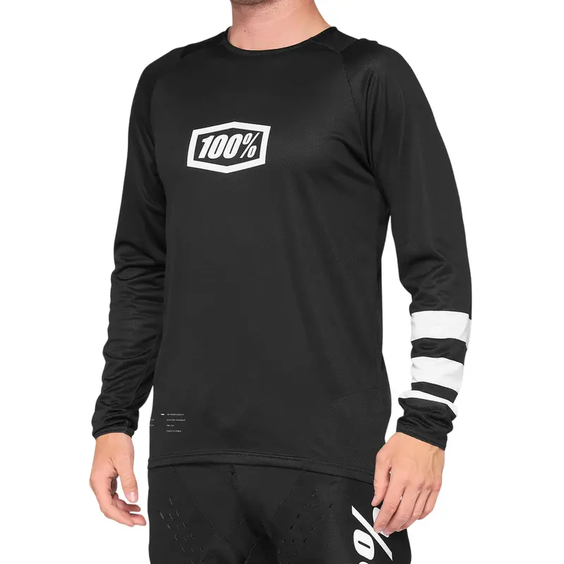 100% R-Core Long Sleeve Mtb Jersey - Youth - Black-White 1