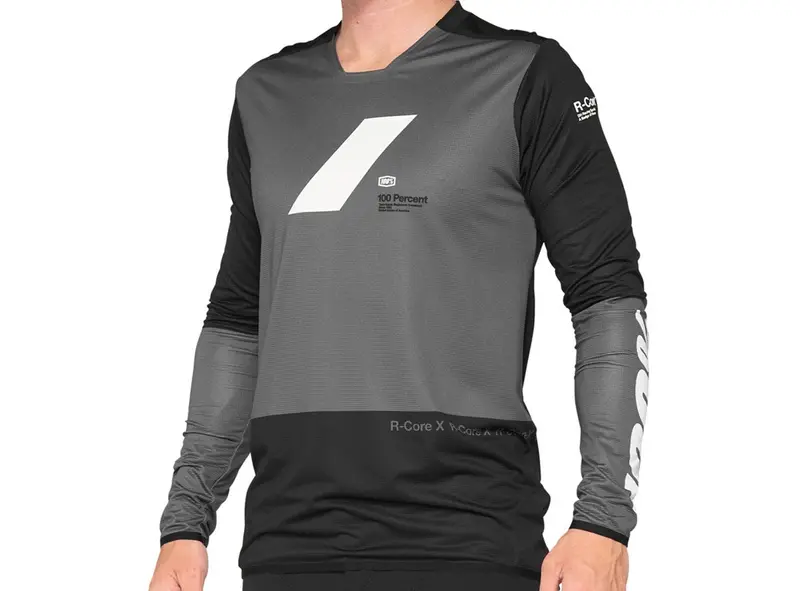 100% R-Core X Long Sleeve Dh/Enduro Jersey - Charcoal-Black 1