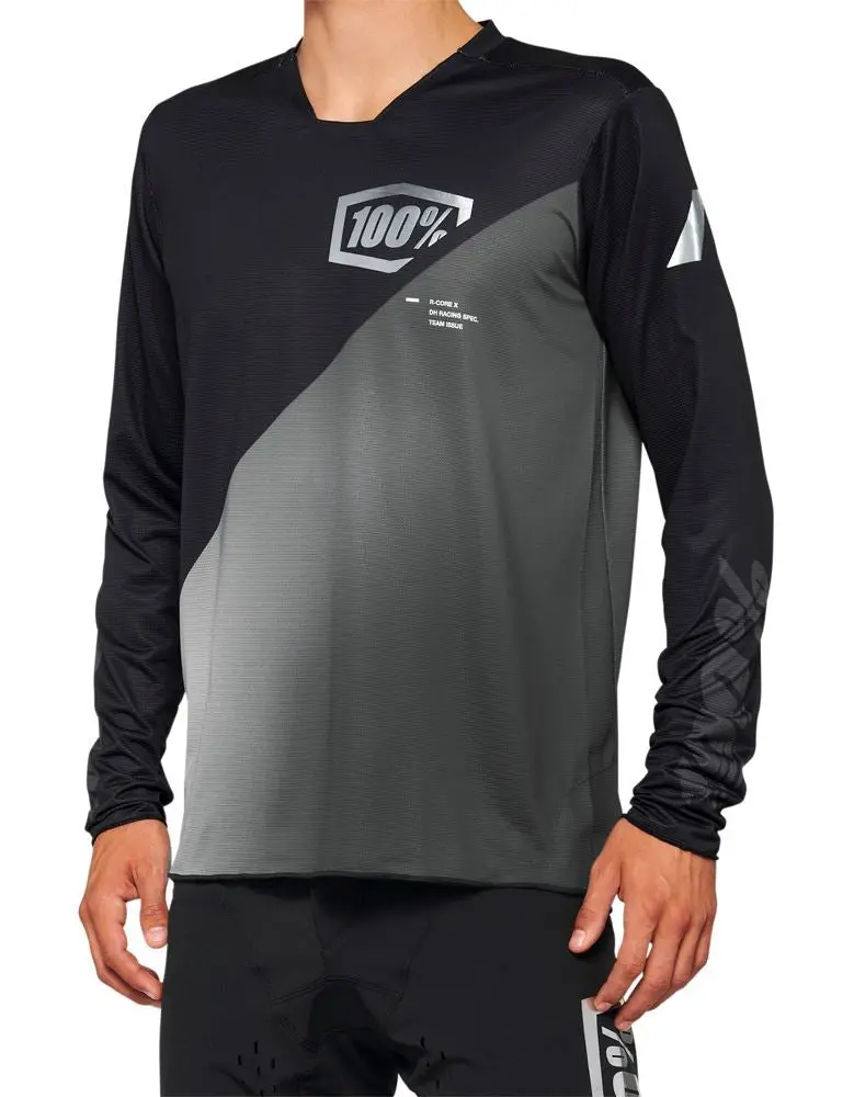 100% R-Core-X Long Sleeve Mtb Jersey - Black-Gray 1
