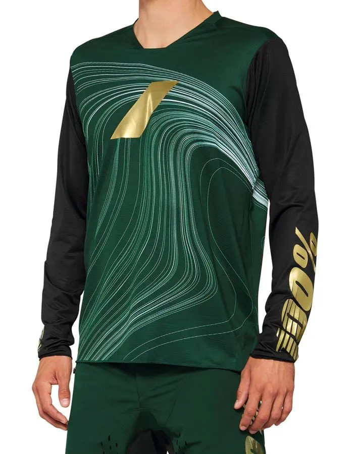 100% R-Core-X Long Sleeve Mtb Jersey - Forest Green 1