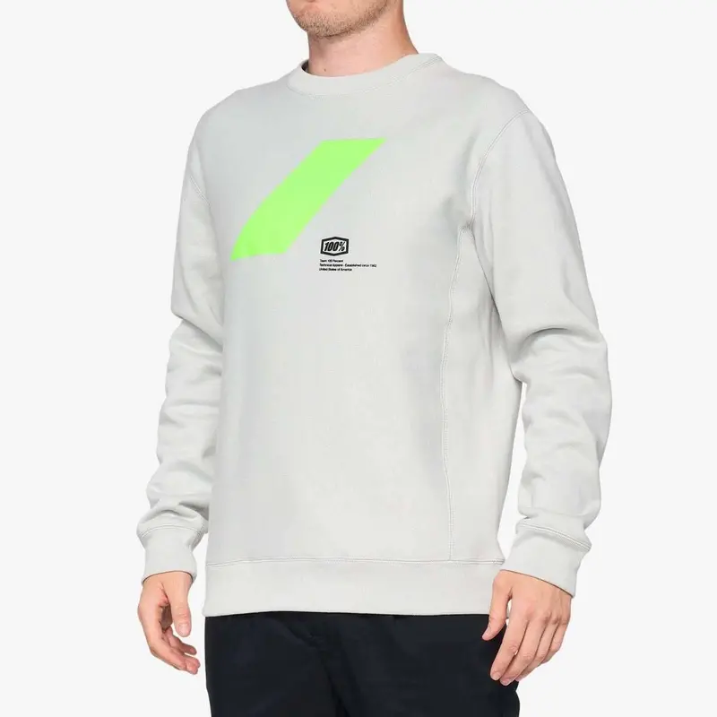 100% Rend Pullover Crewneck Fleece - Heather Gray 1