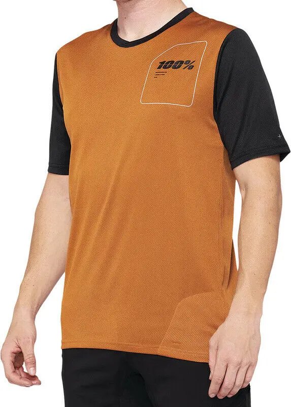 100% Ridecamp Short Sleeve Mtb Jersey - Terracotta-Black - 2022 1