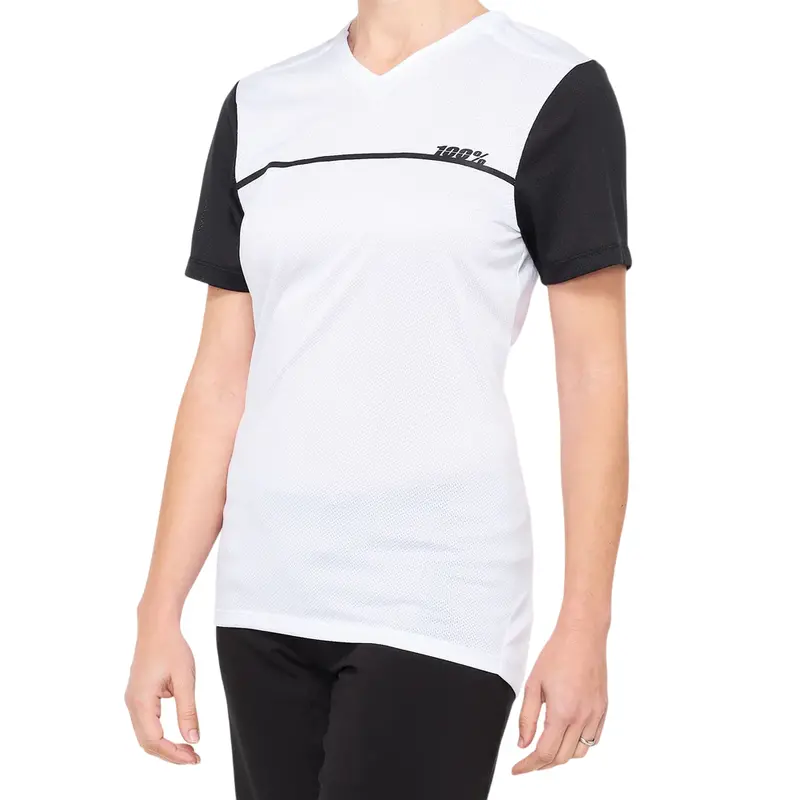 100% Ridecamp Short Sleeve Mtb Jersey - Womens - White-Black 1