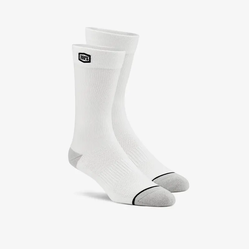 100% Solid Casual Sock - White 1
