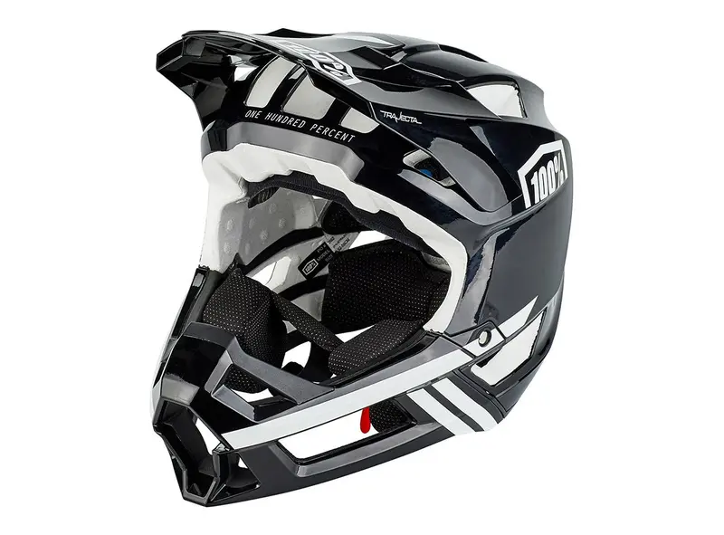 100% Trajecta Full Face Helmet - Black-White 1