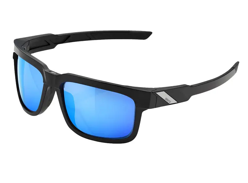 100% Type-S - Matte Black Performance Sunglasses - Hiper Blue Multilayer Mirror Lens 1