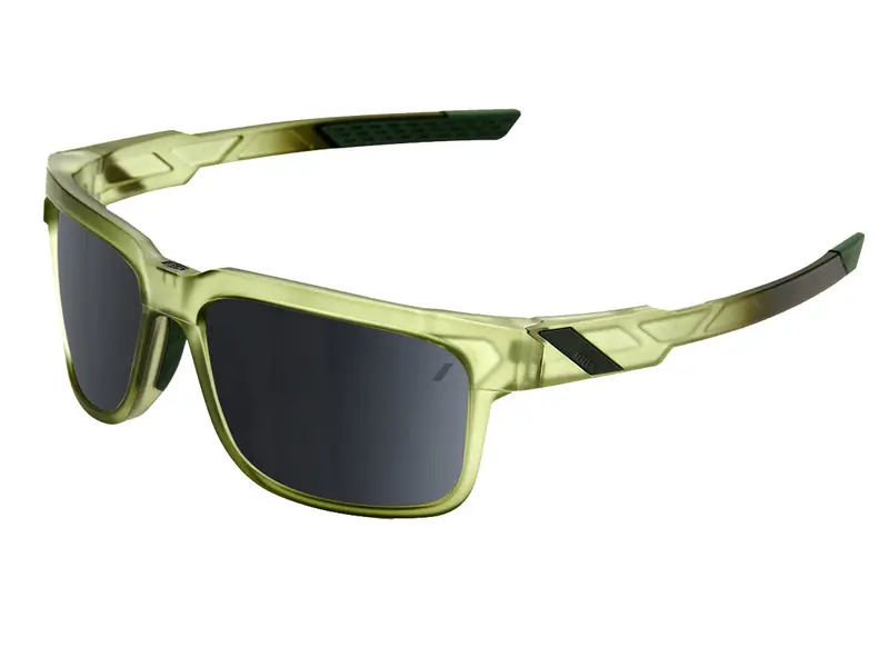 100% Type-S - Matte Translucent Olive Slate Performance Sunglasses - Black Mirror Lens 1