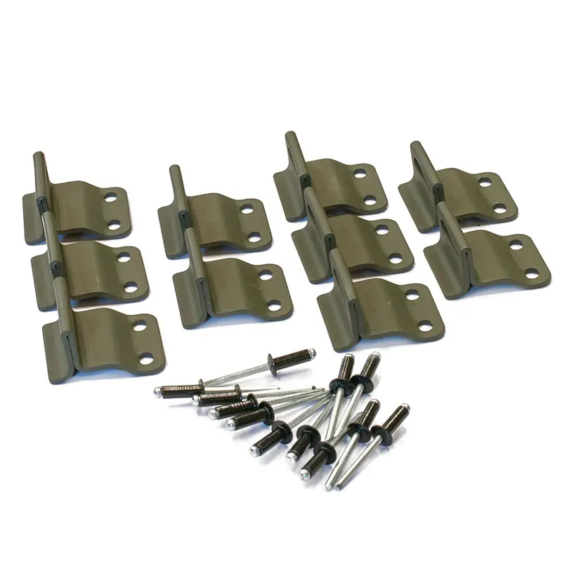 10Pk Green Canvas Tarp Tie Down Hook (A) + Black Rivets Fits M998 Military Humvee Truck M1102 1