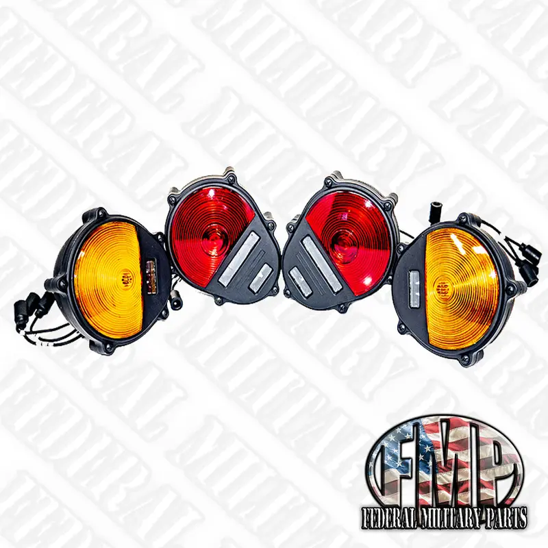 2 Front And 2 Rear Turn Signal Light Assemblies. Four Pieces Total. Color Choice For Military Humvee 2