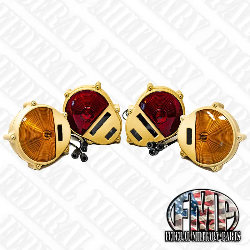 2 Front And 2 Rear Turn Signal Light Assemblies. Four Pieces Total. Color Choice For Military Humvee 3