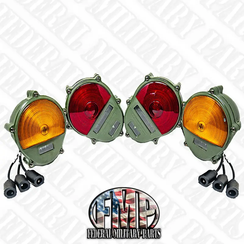 2 Front And 2 Rear Turn Signal Light Assemblies. Four Pieces Total. Color Choice For Military Humvee 3