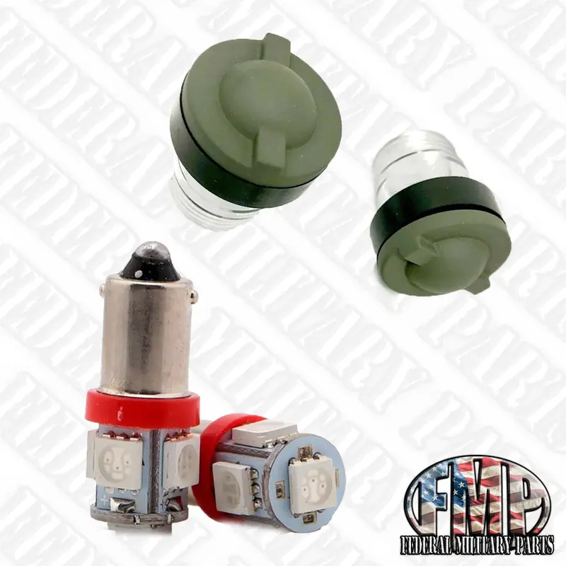 2 Lens Covers & Dash Bulbs Kit - Color Choice - Fits Hmmwv M998 Humvee 12339203-1 11