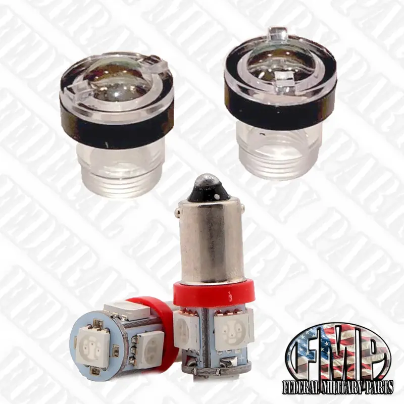 2 Lens Covers & Dash Bulbs Kit - Color Choice - Fits Hmmwv M998 Humvee 12339203-1 12