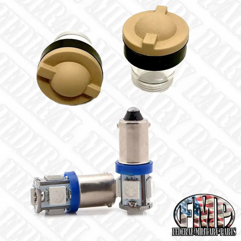 2 Lens Covers & Dash Bulbs Kit - Color Choice - Fits Hmmwv M998 Humvee 12339203-1 13