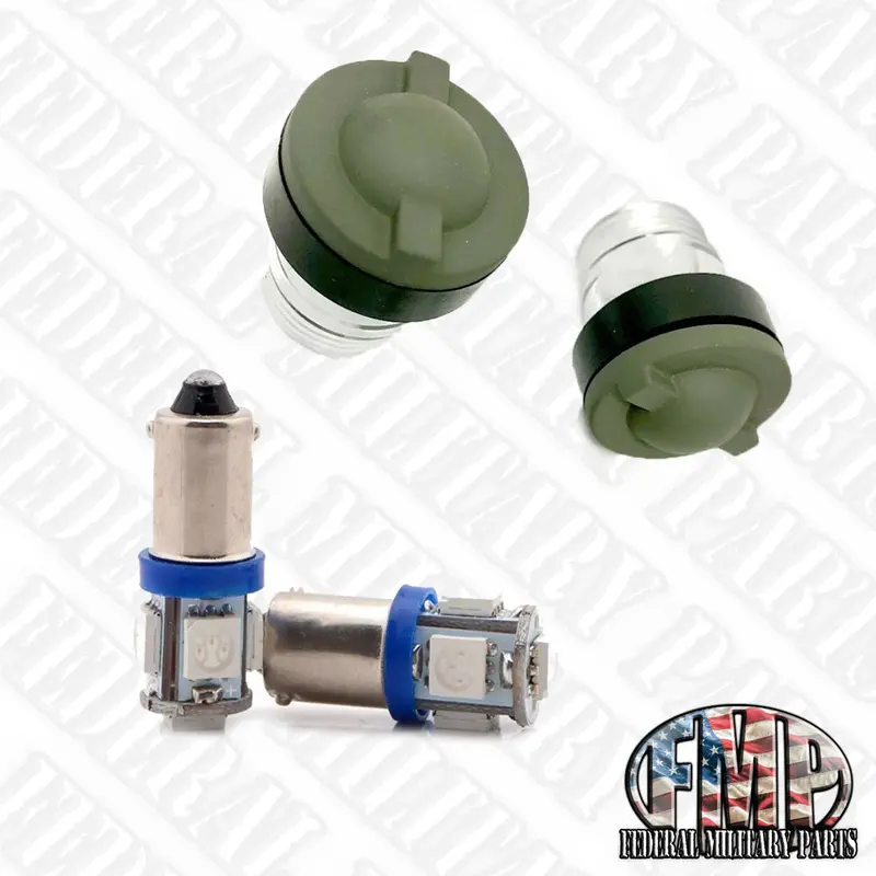 2 Lens Covers & Dash Bulbs Kit - Color Choice - Fits Hmmwv M998 Humvee 12339203-1 15