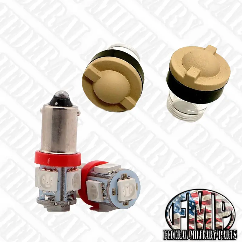 2 Lens Covers & Dash Bulbs Kit - Color Choice - Fits Hmmwv M998 Humvee 12339203-1 16