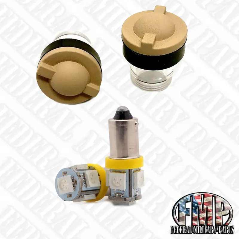 2 Lens Covers & Dash Bulbs Kit - Color Choice - Fits Hmmwv M998 Humvee 12339203-1 17