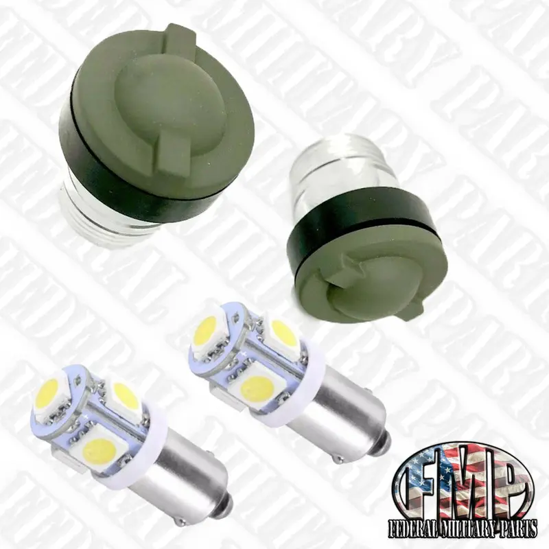 2 Lens Covers & Dash Bulbs Kit - Color Choice - Fits Hmmwv M998 Humvee 12339203-1 18