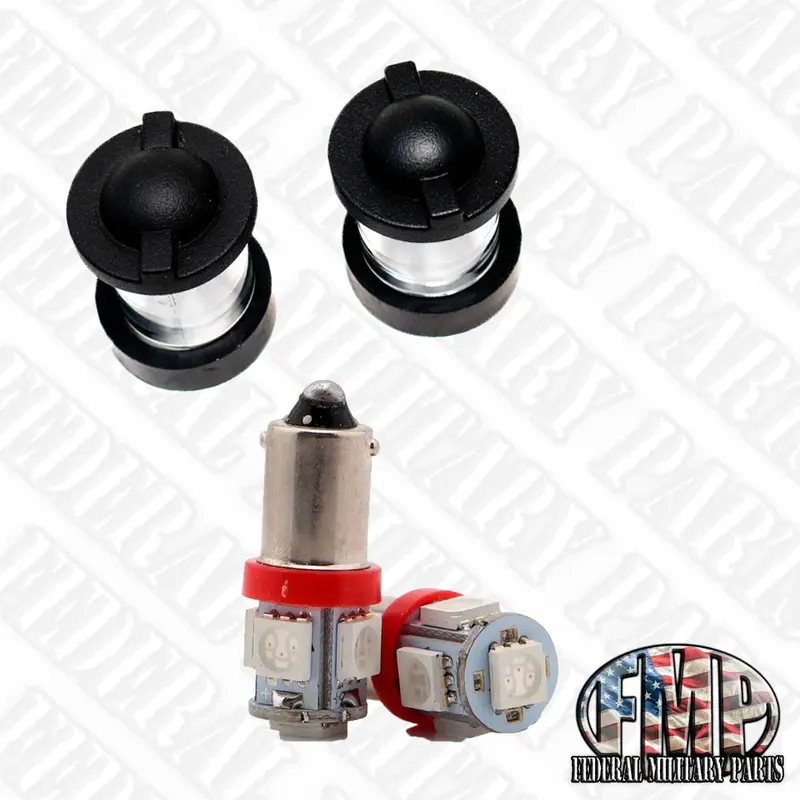 2 Lens Covers & Dash Bulbs Kit - Color Choice - Fits Hmmwv M998 Humvee 12339203-1 20
