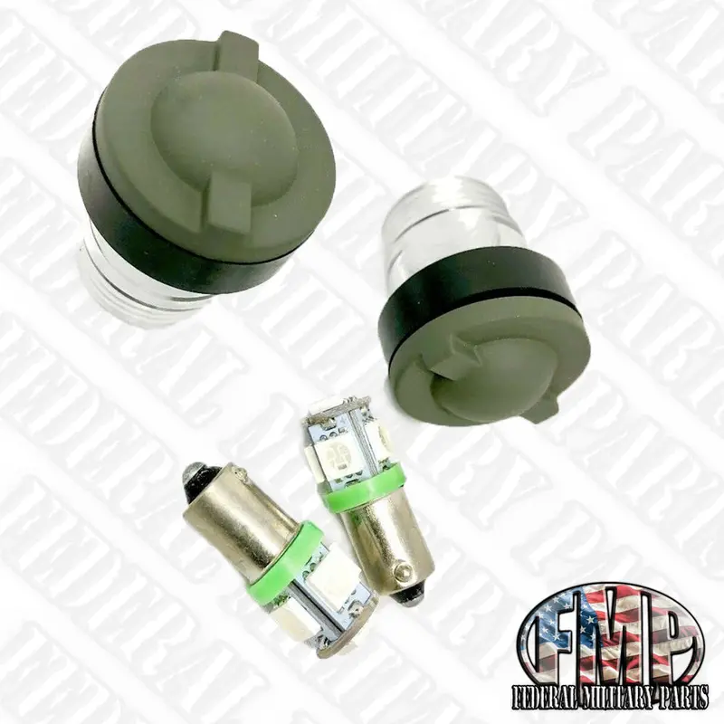 2 Lens Covers & Dash Bulbs Kit - Color Choice - Fits Hmmwv M998 Humvee 12339203-1 3