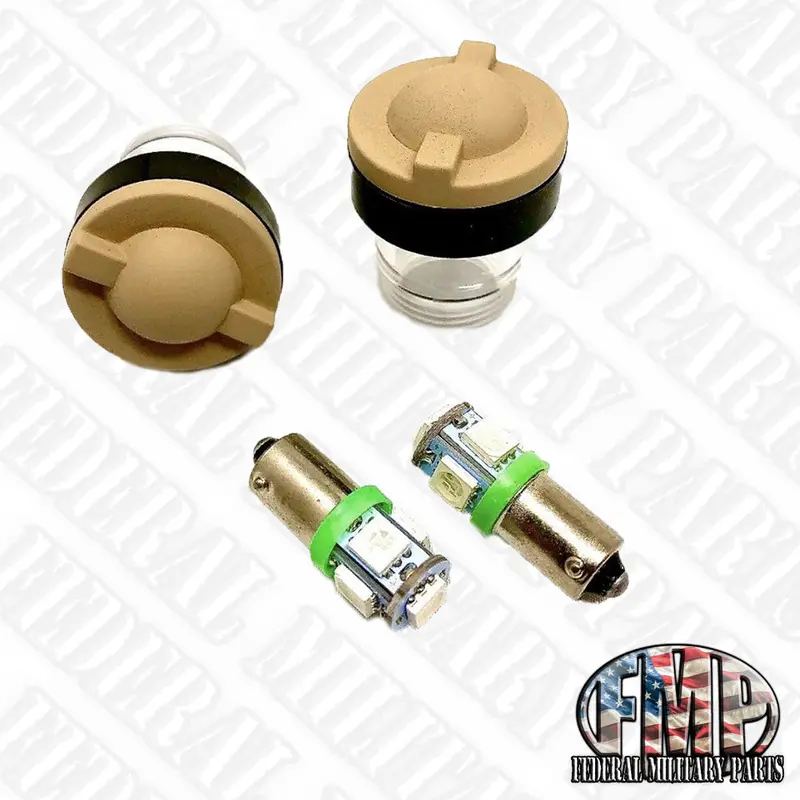 2 Lens Covers & Dash Bulbs Kit - Color Choice - Fits Hmmwv M998 Humvee 12339203-1 5