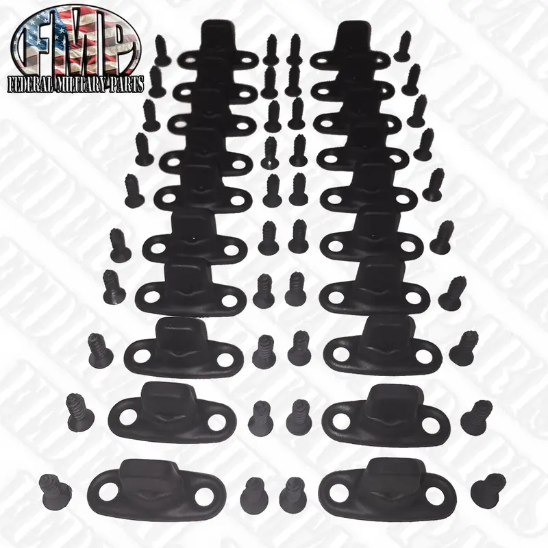 20 Pk Black Military Canvas Tarp Twist Tie Connector Fastener + Screws For M998 Humvee 1