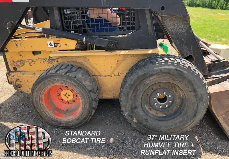 37" Bobcat Tires On 16.5" Rims And Run Flat Puncture Proof Inserts - Set Of 4 2