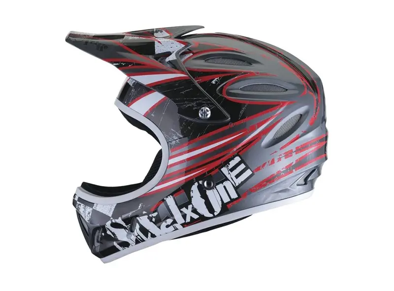 661 Strike Full Face Helmet - Gun Metal-Black-Red 1