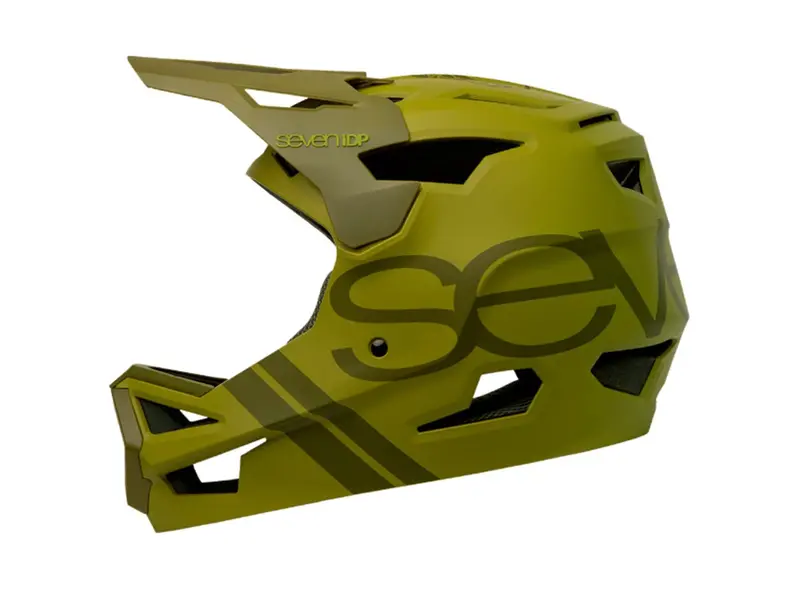 7 Idp Project.23 Abs Full Face Helmet - Matt Army Green-Gloss Dark Green 1