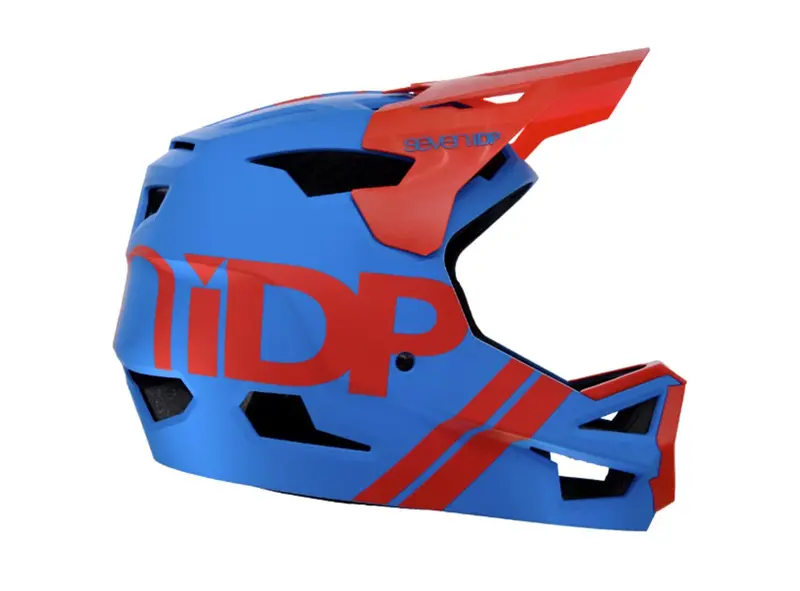 7 Idp Project.23 Abs Full Face Helmet - Matt Electric Blue - Gloss Thruster Red 1