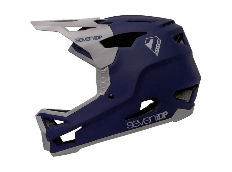 7 Idp Project.23 Glass Fiber Full Face Helmet - Matt Deep Space Blue-Gloss Gray 1
