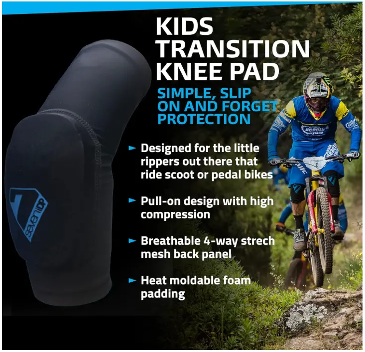 7 Idp Transition Knee Pads - Kids - Black 2