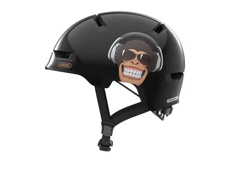 Abus Scraper Kid 3.0 Helmet - Monkey - Shiny Black 1